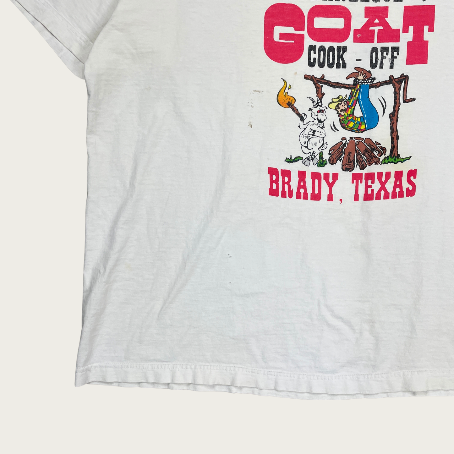 (2XL) Texas Barbecue Goat Cook-Off Thrashed Tee