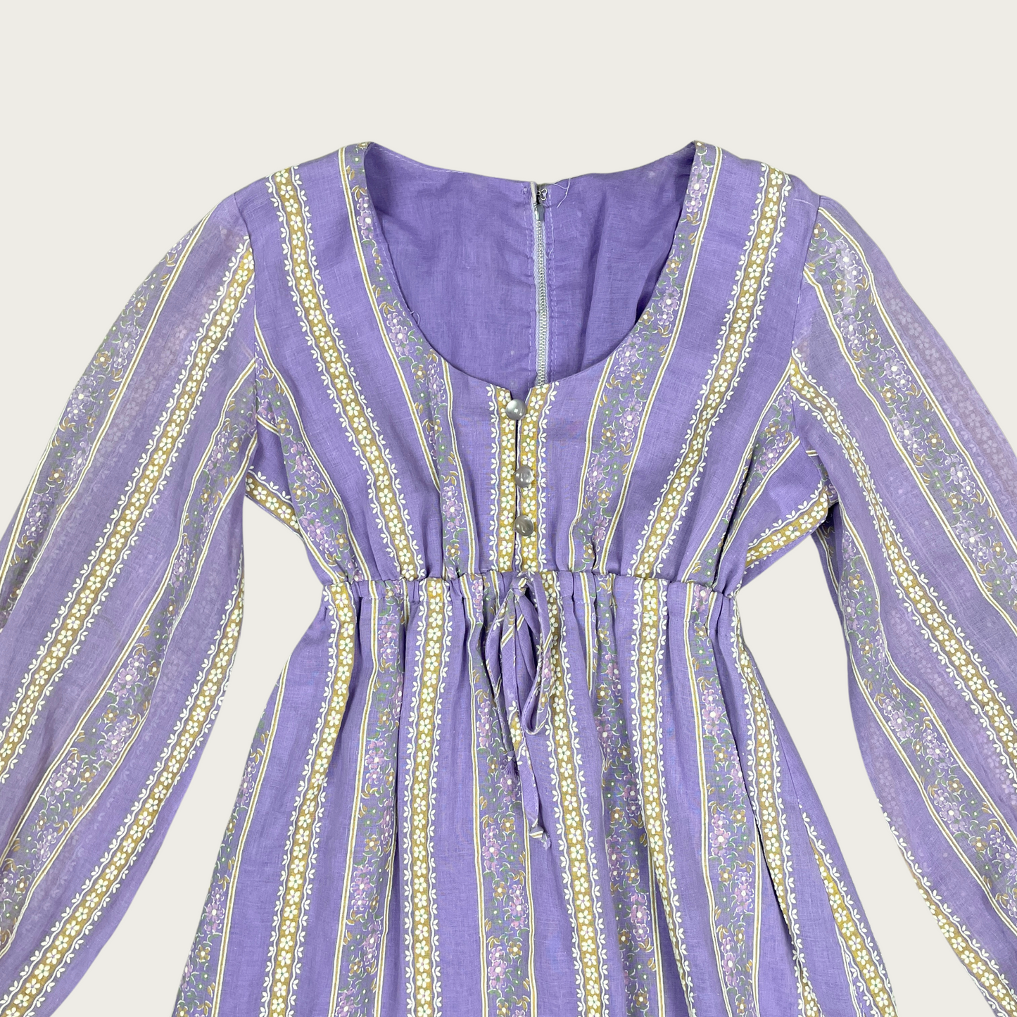 (S) 70s Purple Babydoll Mini Dress