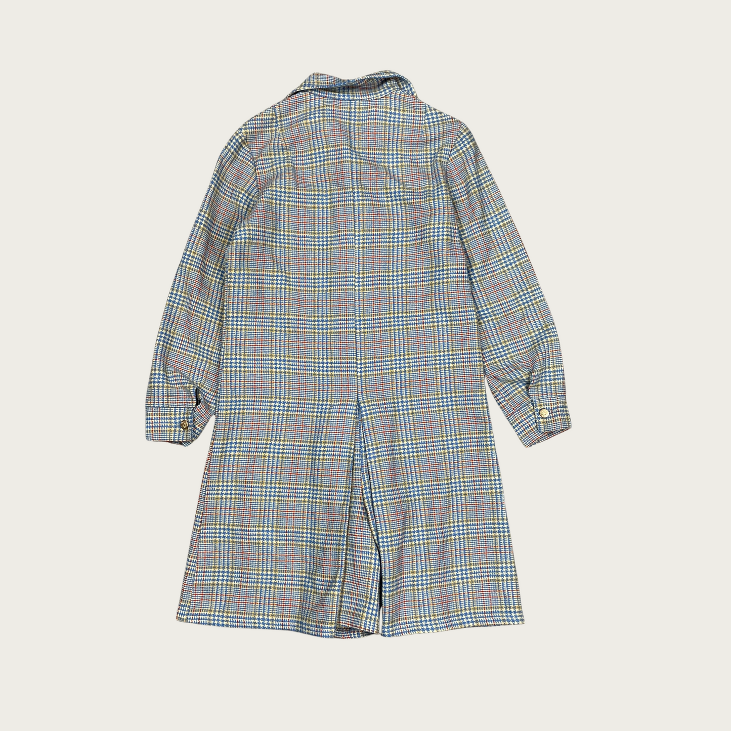 (M) 70s Plaid Wool Shift Romper