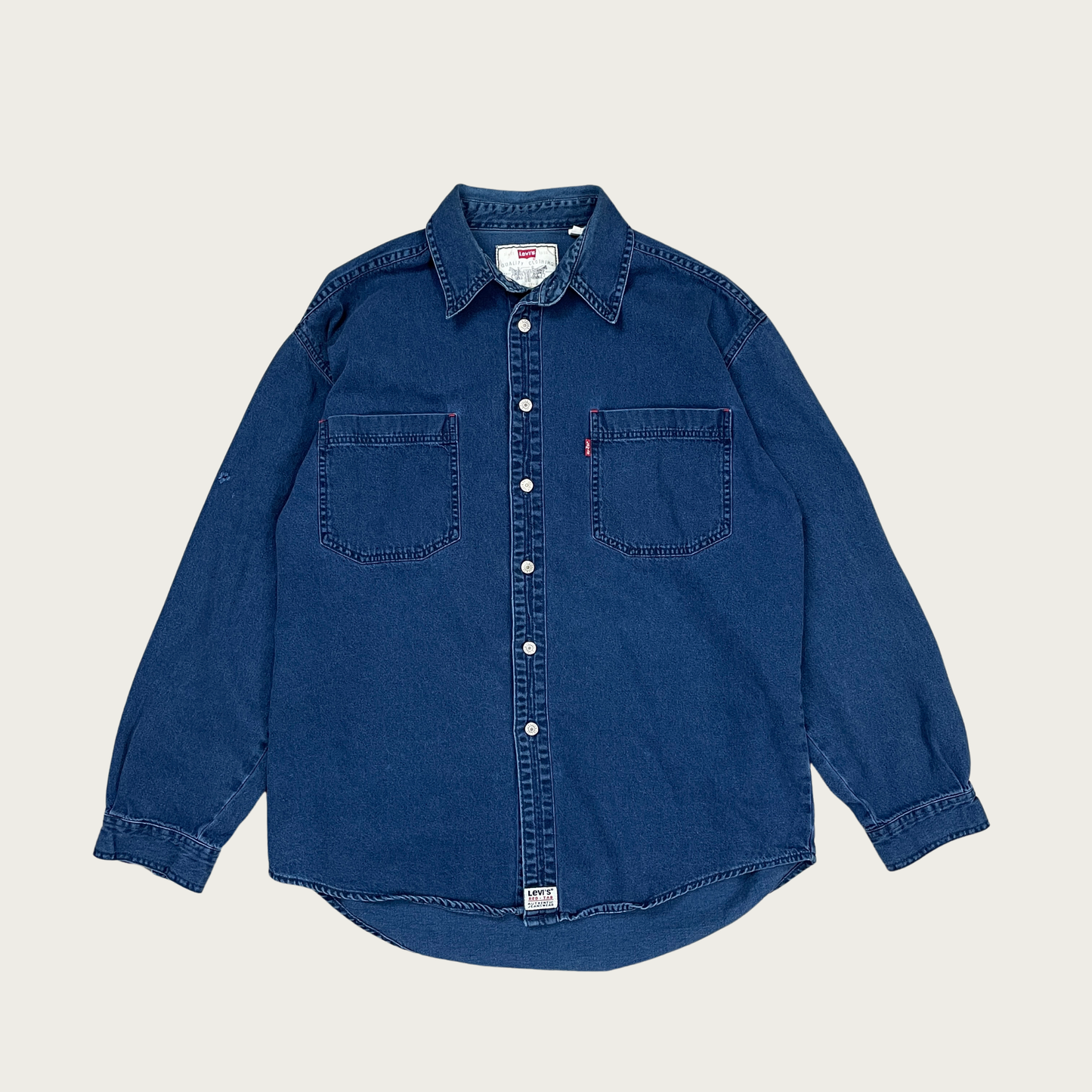 (L) Levi's Dark Wash Denim Shirt