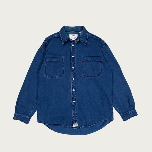 (L) Levi's Dark Wash Denim Shirt