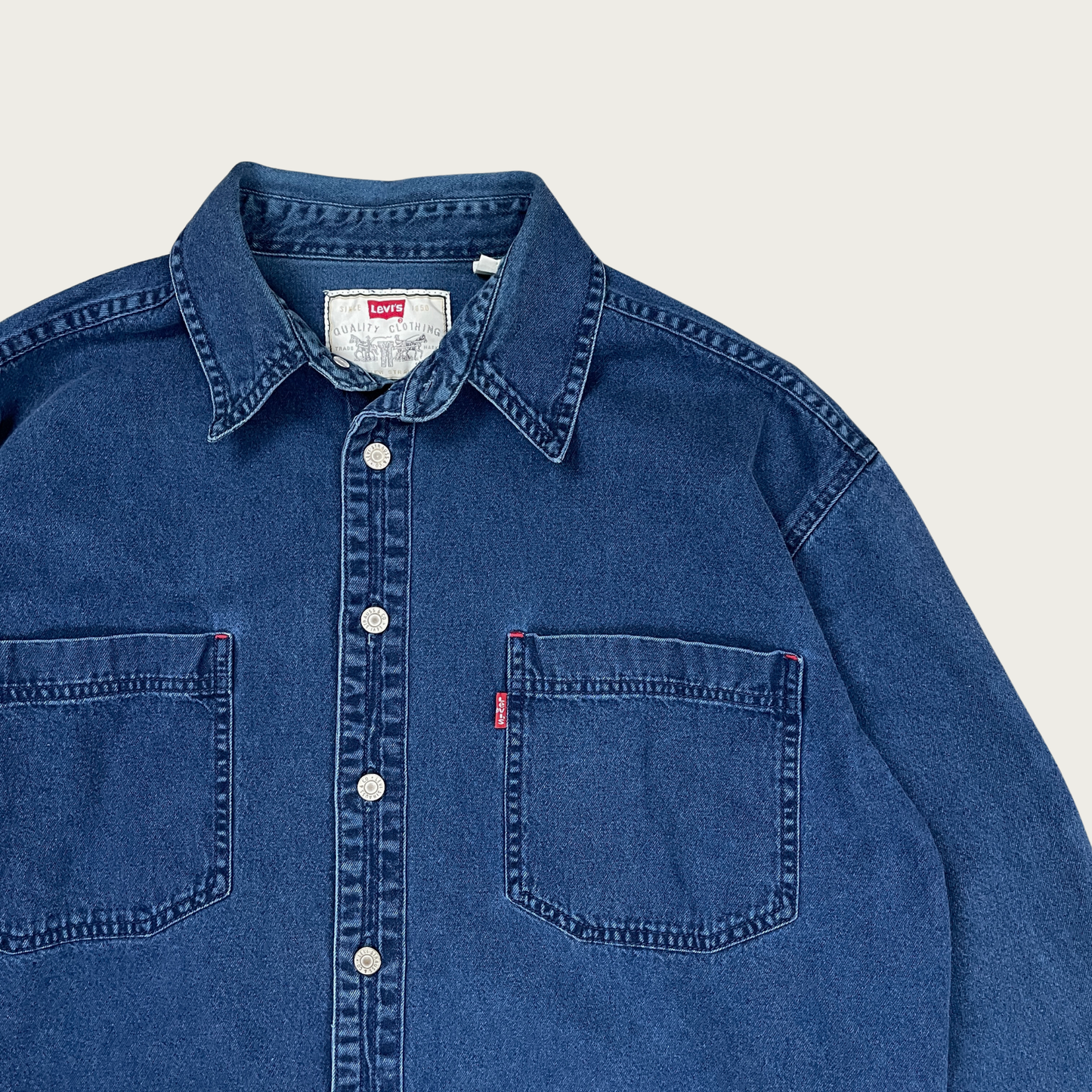 (L) Levi's Dark Wash Denim Shirt