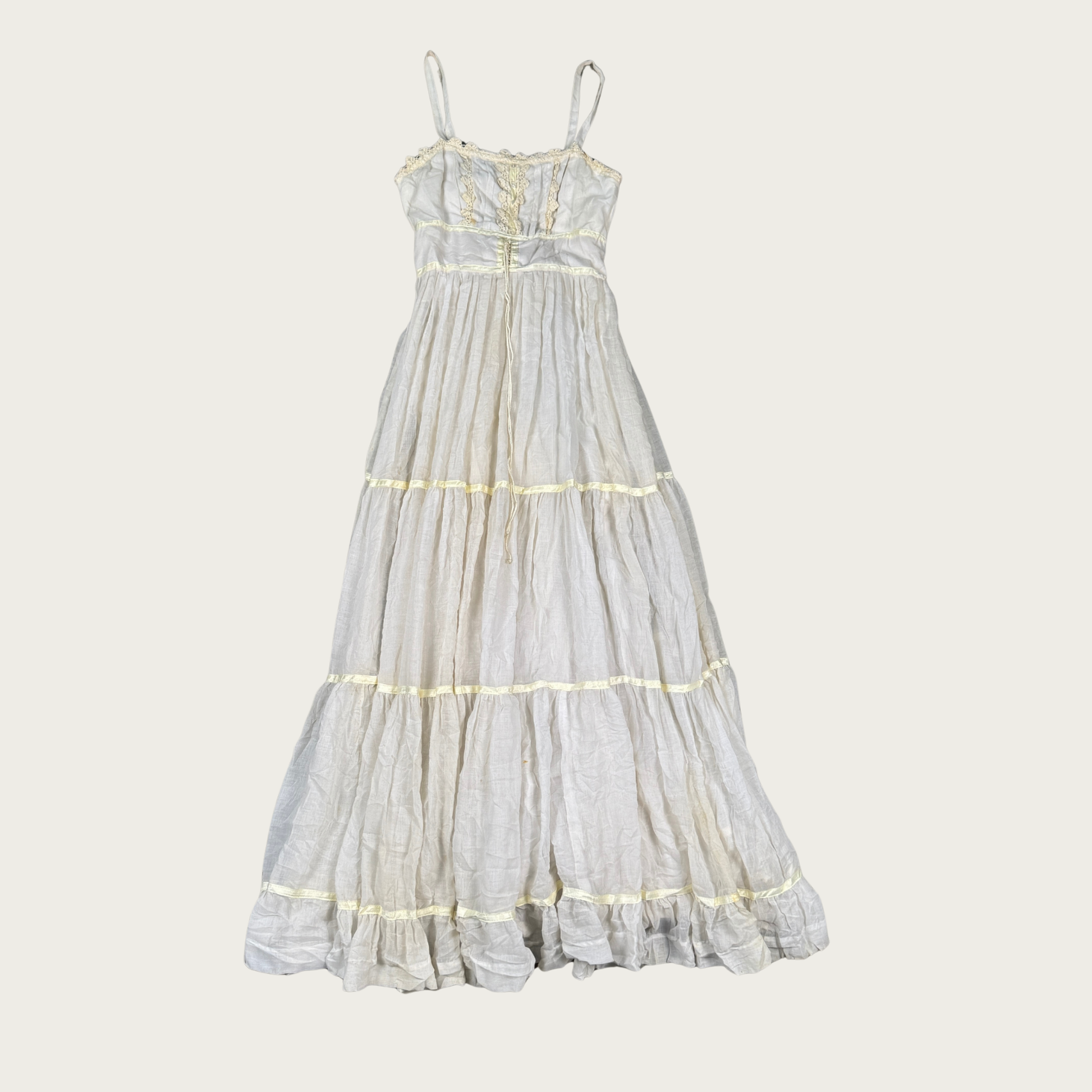 S) 70s Gunne Sax White Prairie Maxi Dress – The Clothing Warehouse S) 70s Gunne Sax White Prairie Maxi Dress – The Clothing Warehouse