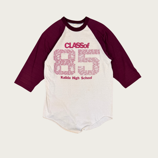 (M/L) Class of '85 Burgundy Baseball Tee