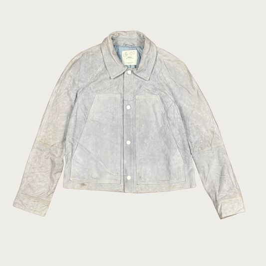 (S) Light Blue Leather Jacket