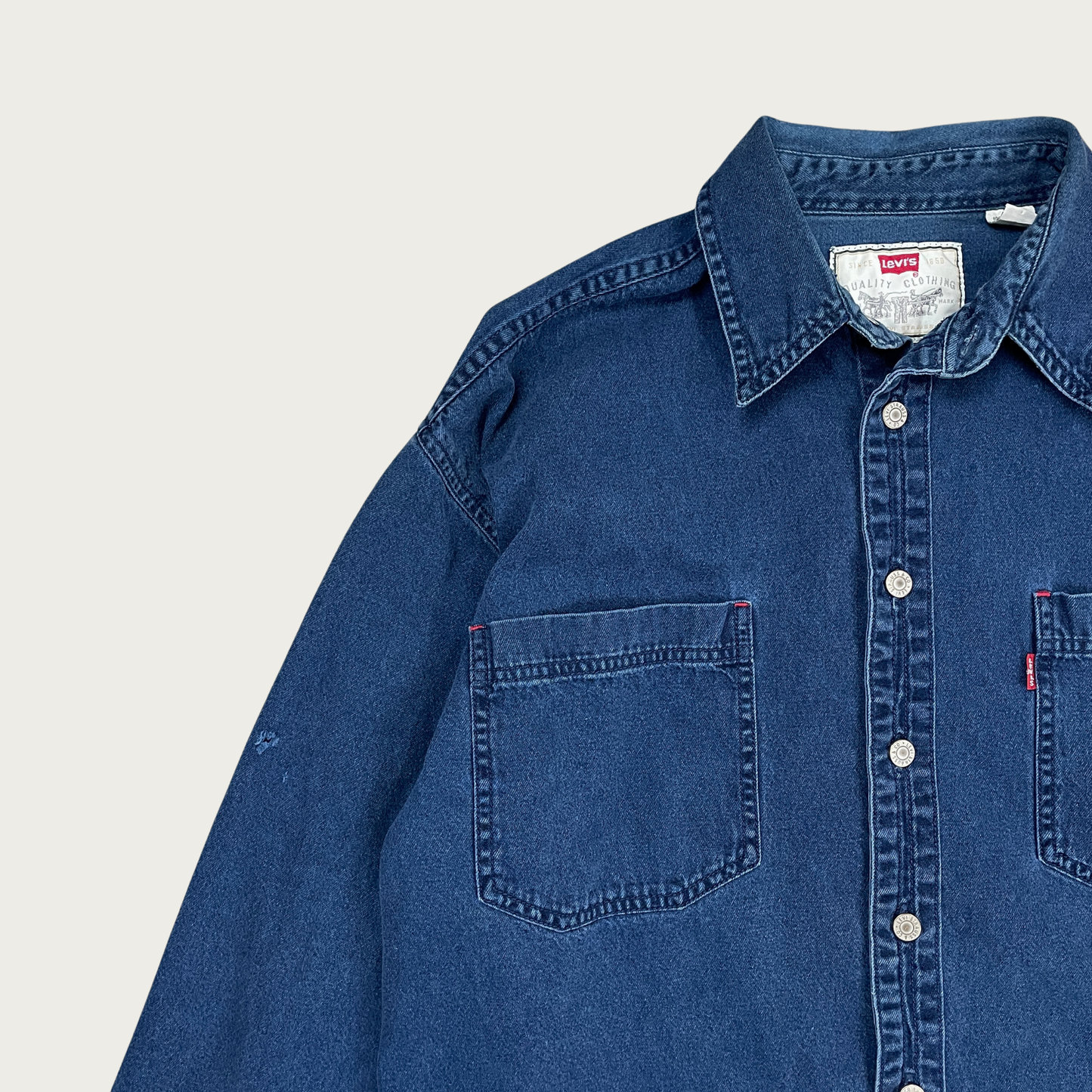 (L) Levi's Dark Wash Denim Shirt