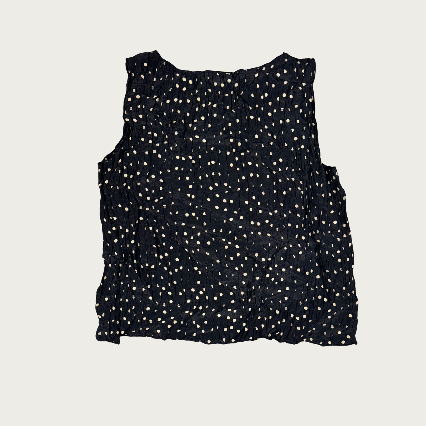 (S/M) 90s/Y2K Silk Polka Dot Top