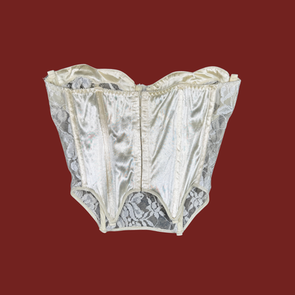(34C) 80s Victoria's Secret Gold Label White Bustier Corset