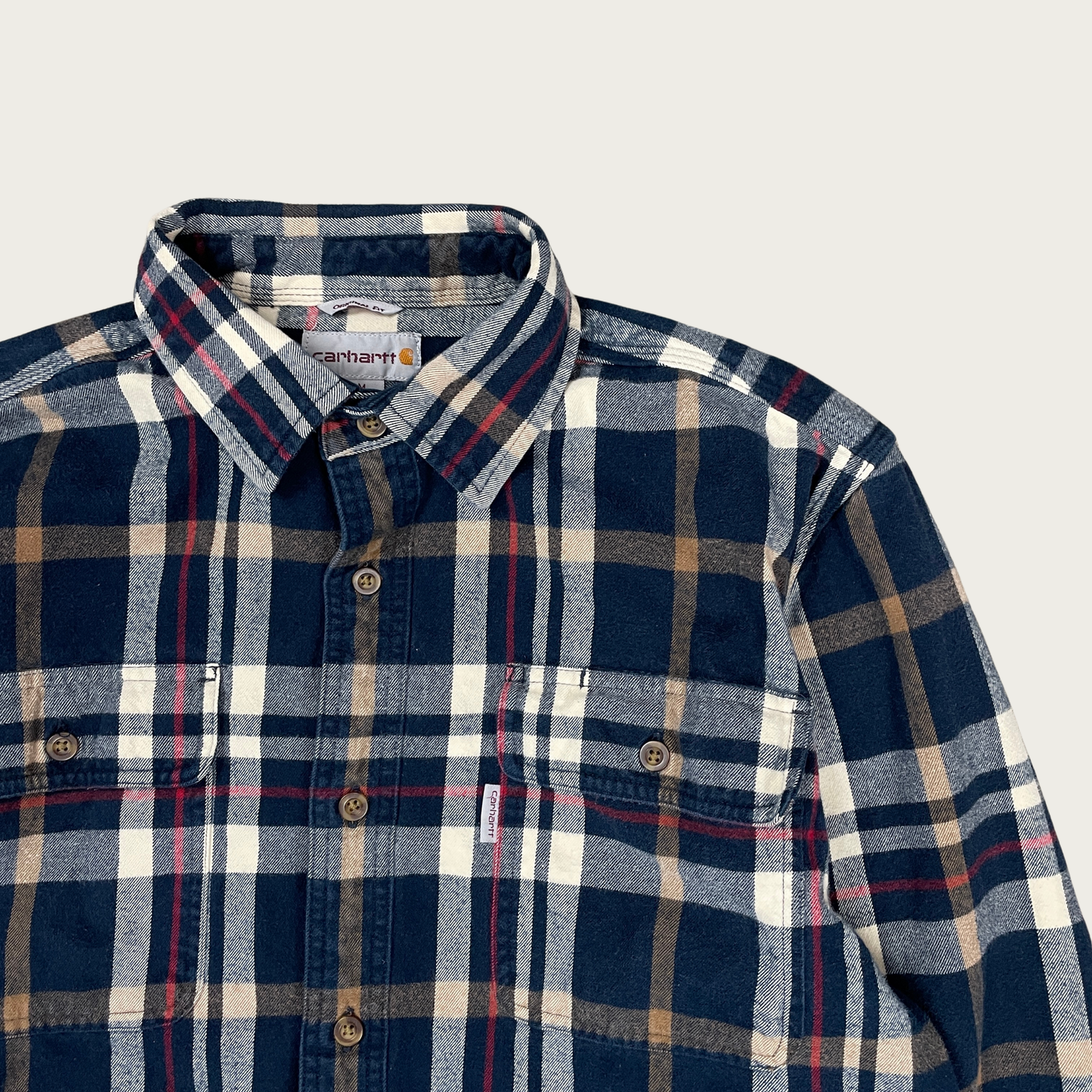 (M) Carhartt Navy Blue Flannel Shirt