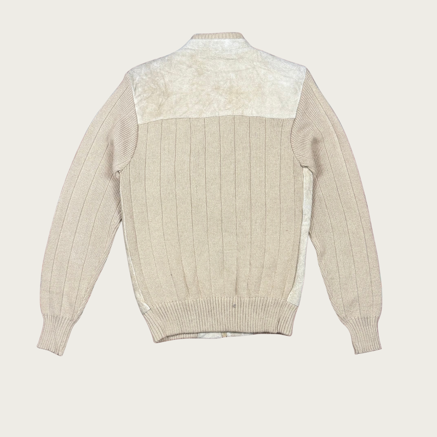 (M) 90s/Y2K Tan Suede/Knit Leather Jacket