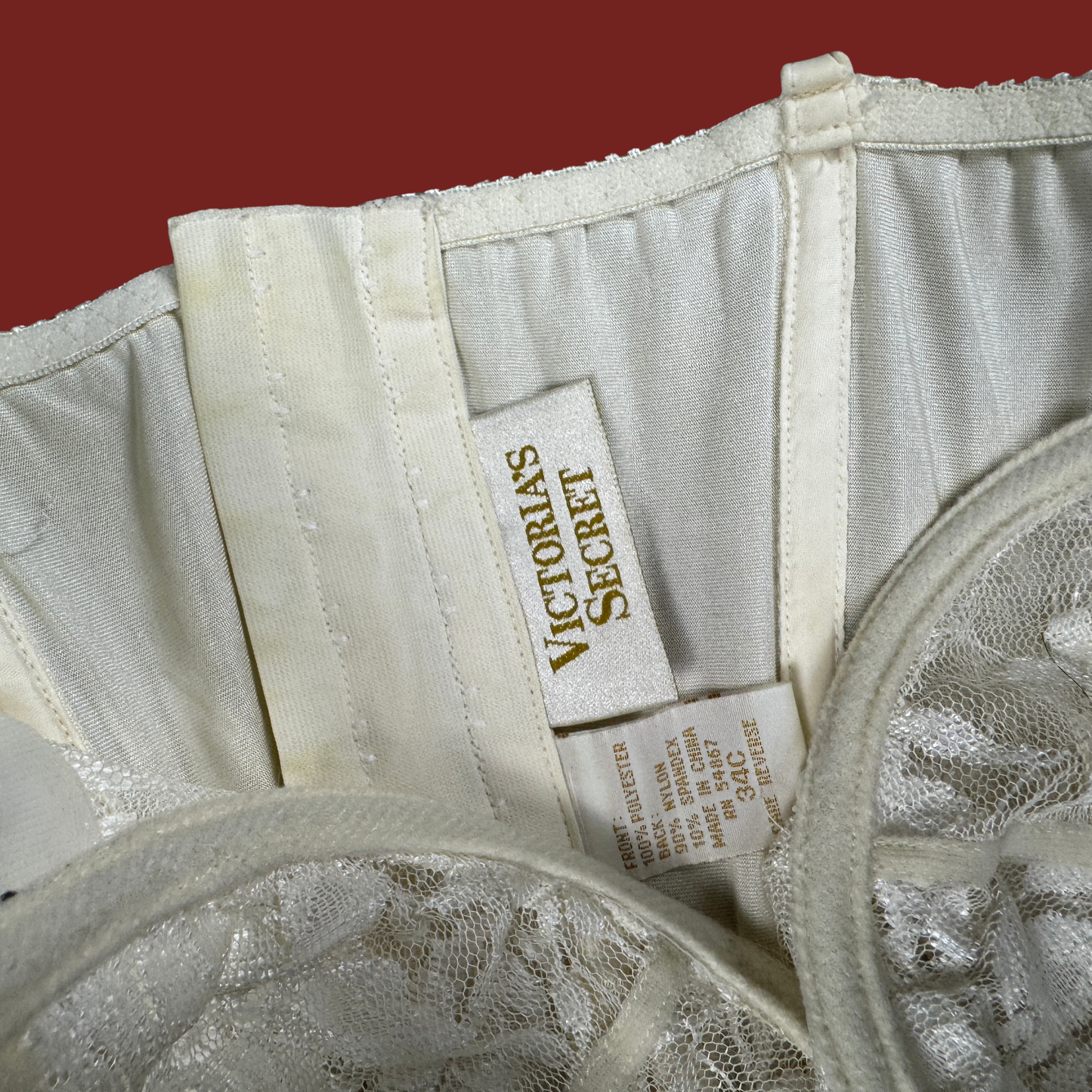 (34C) 80s Victoria's Secret Gold Label White Bustier Corset