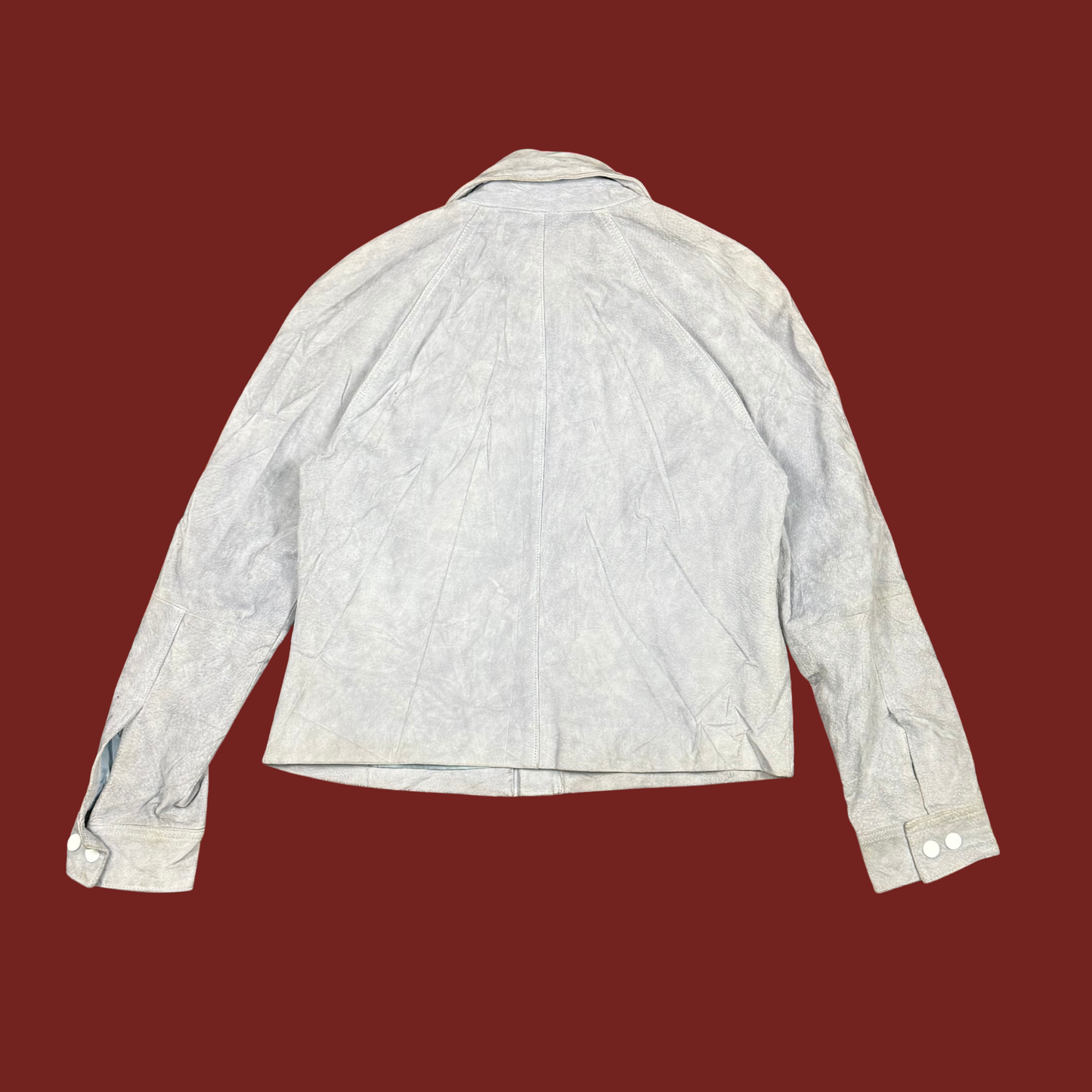 (S) Light Blue Leather Jacket