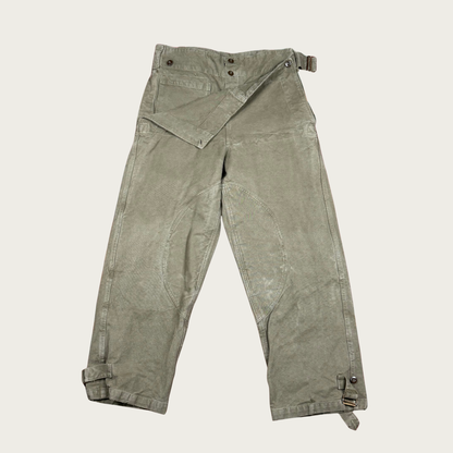 (Up to 34") 1950s French Military Stone Washed Motorcycle Pants