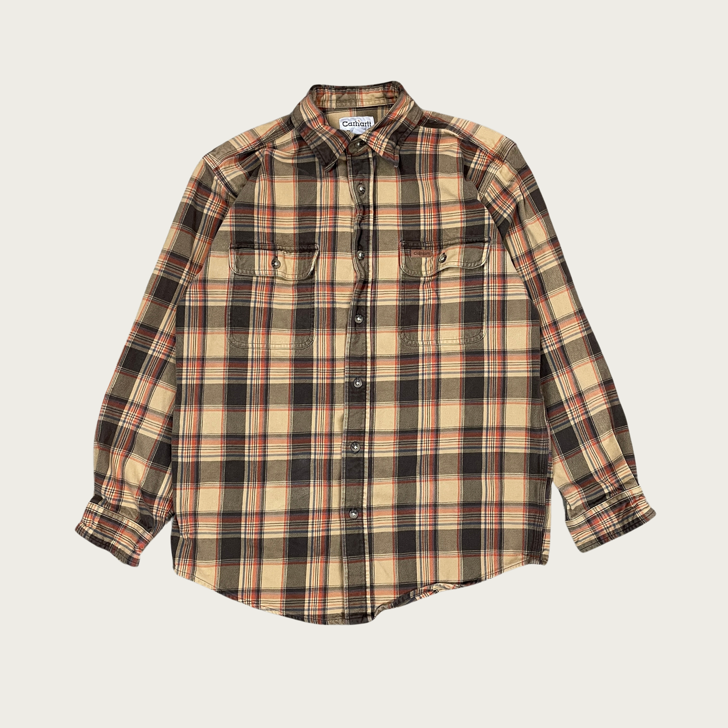 (M) Carhartt Tan Flannel Shirt