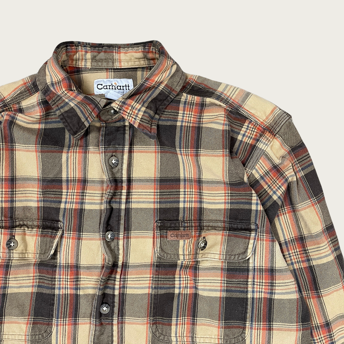 (M) Carhartt Tan Flannel Shirt