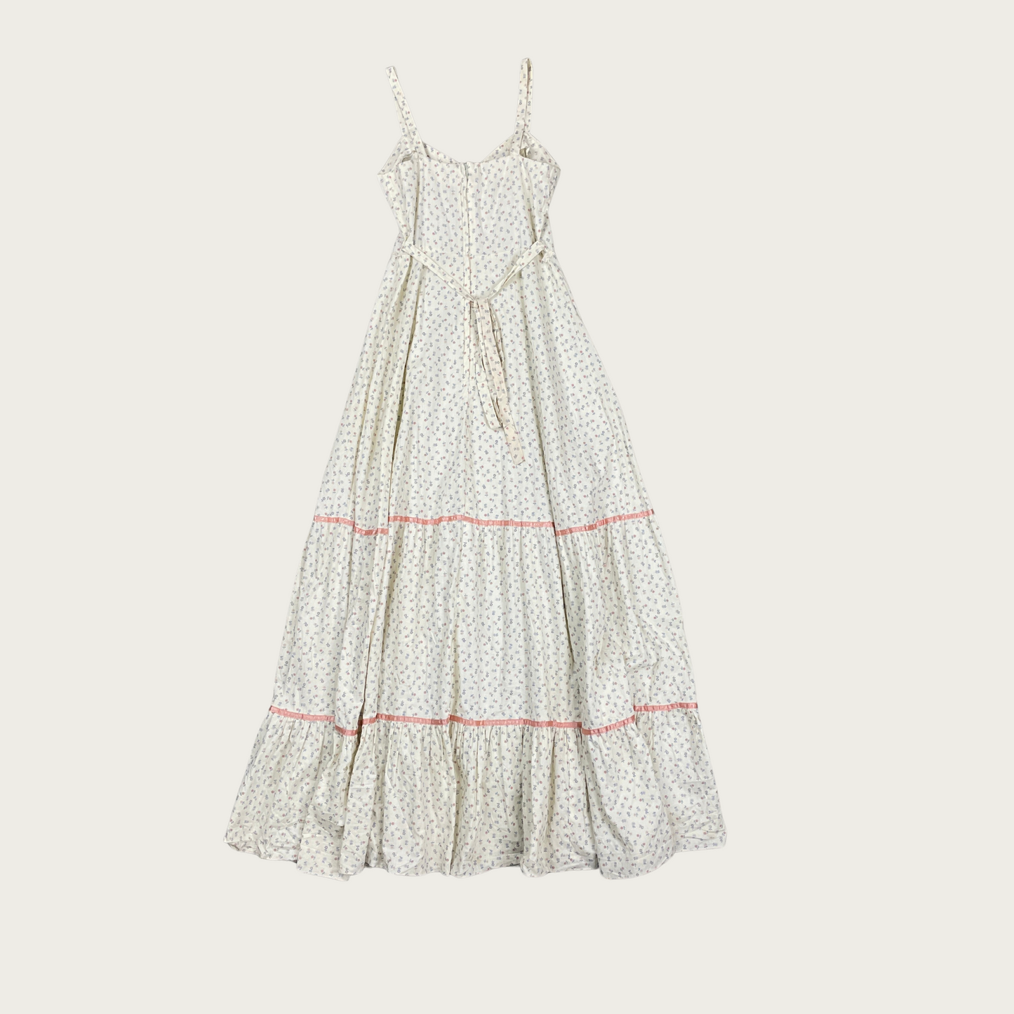 (S) 70s Gunne Sax Cream Floral Sun Dress