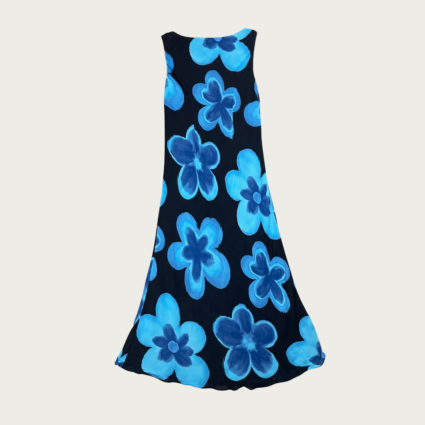 (S) Blue Floral Midi Dress