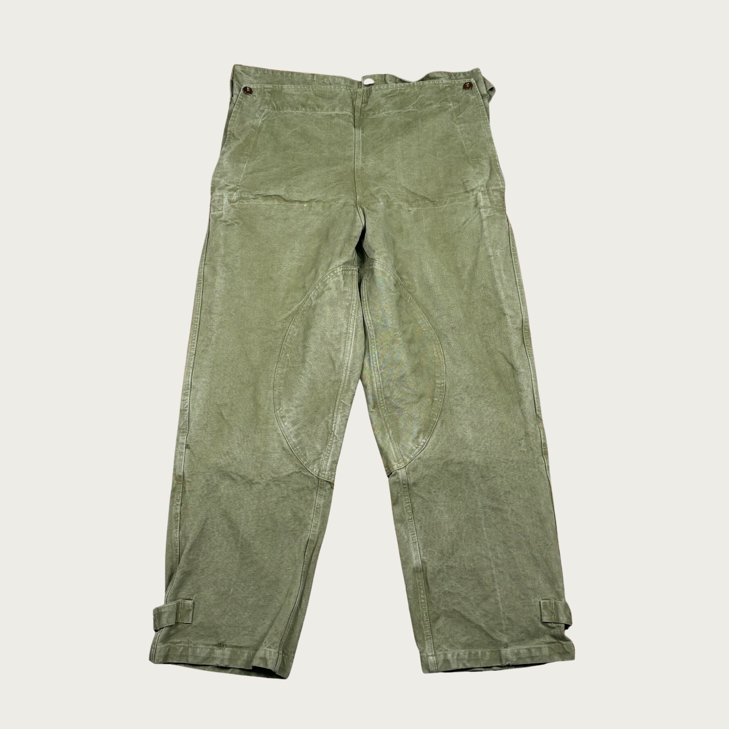 (Up to 38") 1950s French Military Stone Washed Motorcycle Pants