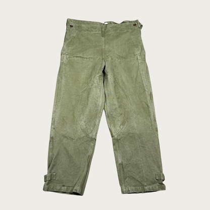 (Up to 38") 1950s French Military Stone Washed Motorcycle Pants