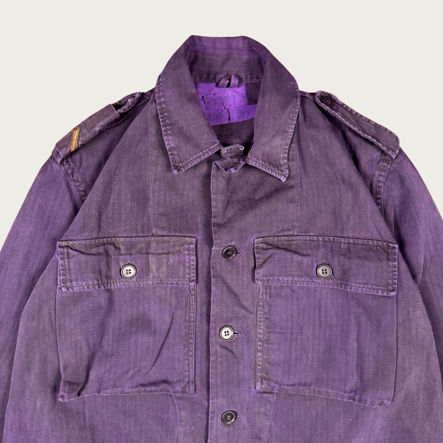 (L) 1960s Dutch Overdyed Indigo Military Shirt