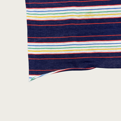 (L) 70s Rainbow Striped Pocket Tee