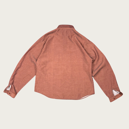 (M/L) 70s/80s Rust Orange Collared Blouse