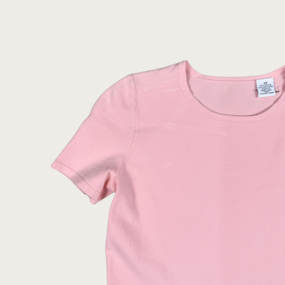 (XS) 90s/Y2K Pink Knit Baby Tee