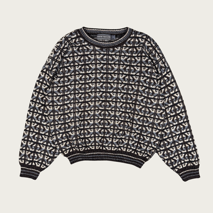 (M/L) 90s Brown/Blue Knit Sweater