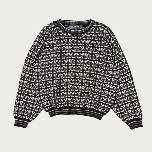 (M/L) 90s Brown/Blue Knit Sweater