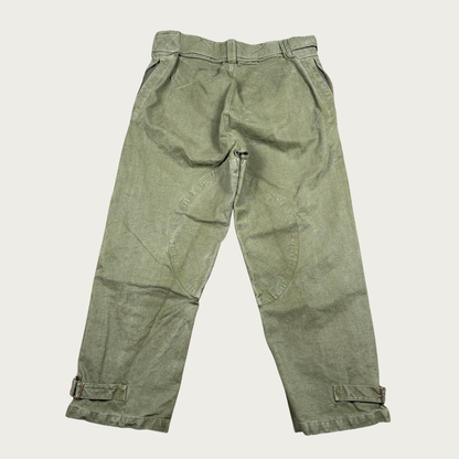 (Up to 38") 1950s French Military Stone Washed Motorcycle Pants