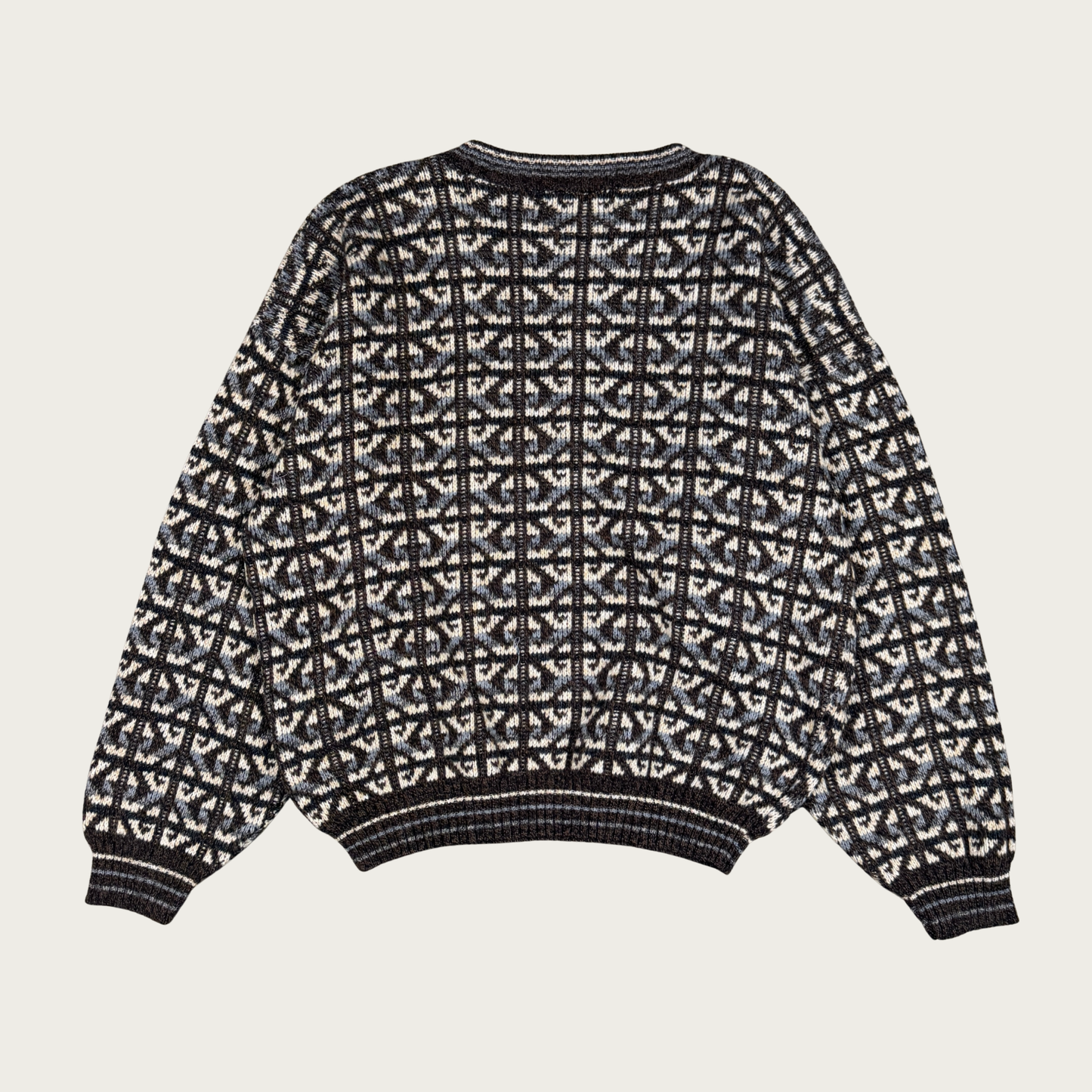 (M/L) 90s Brown/Blue Knit Sweater