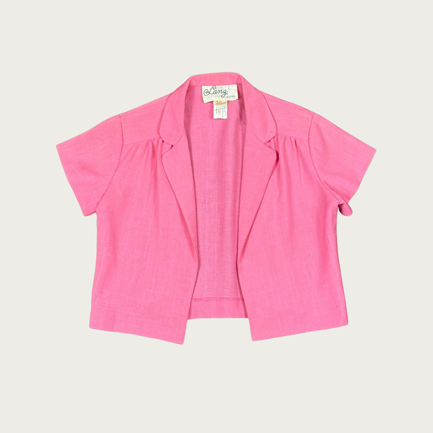 (S/M) 60s/70s Pink Linen Top