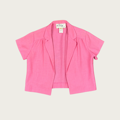 (S/M) 60s/70s Pink Linen Top