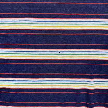 (L) 70s Rainbow Striped Pocket Tee