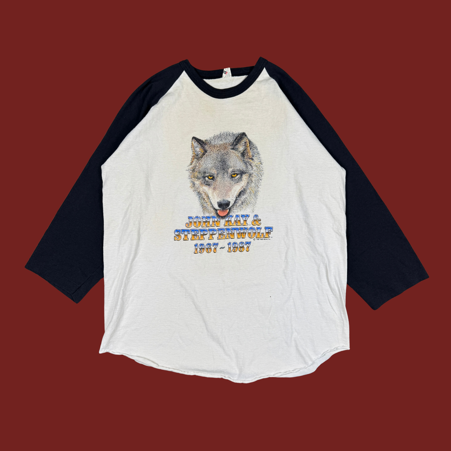 (L/XL) 80s John Kay & Steppenwolf Raglan Tee