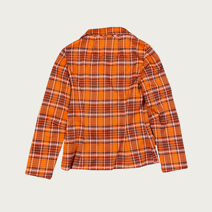 (S) 70s Orange Plaid Flares Matching Set