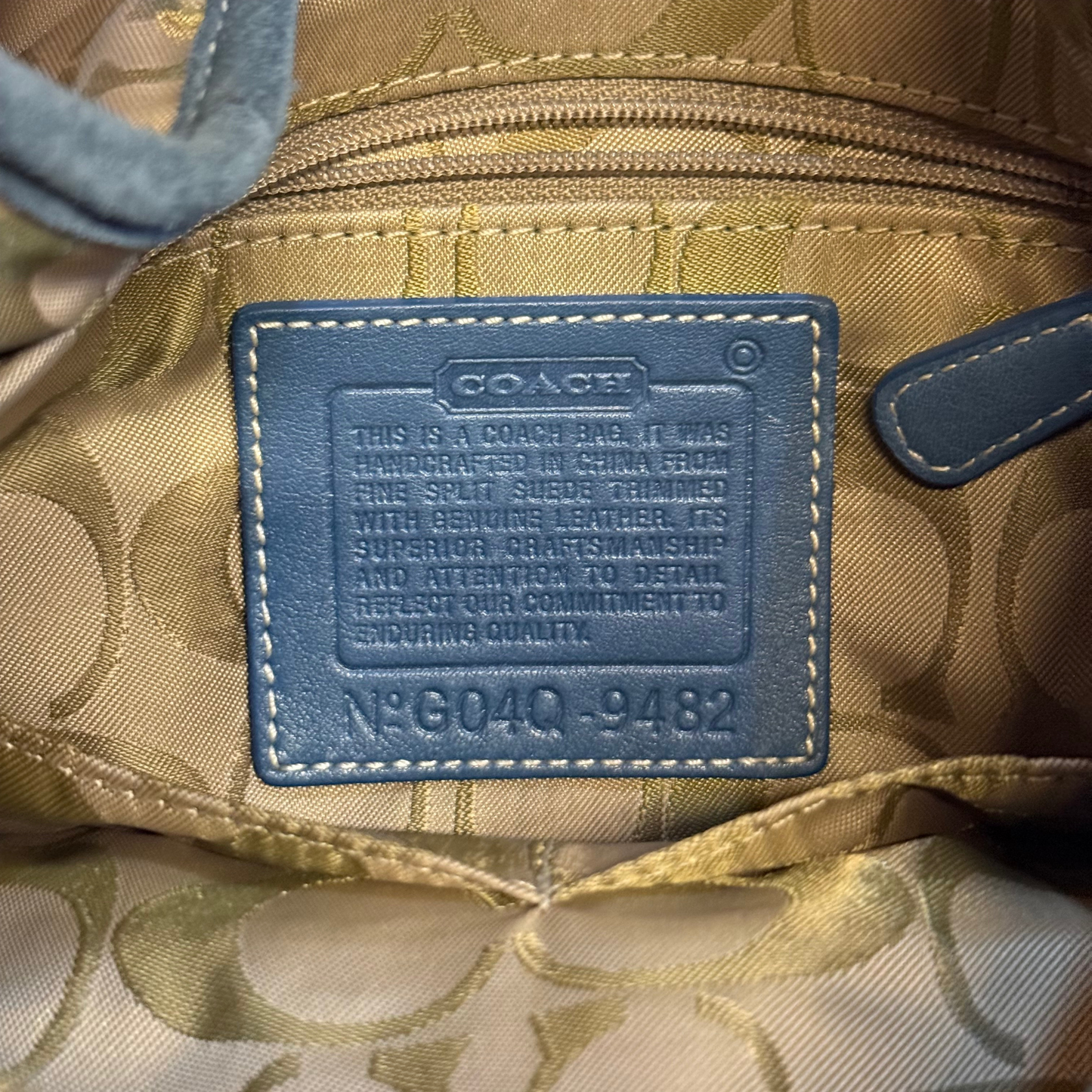 Vintage Coach Blue Suede Soho Shoulder Bag