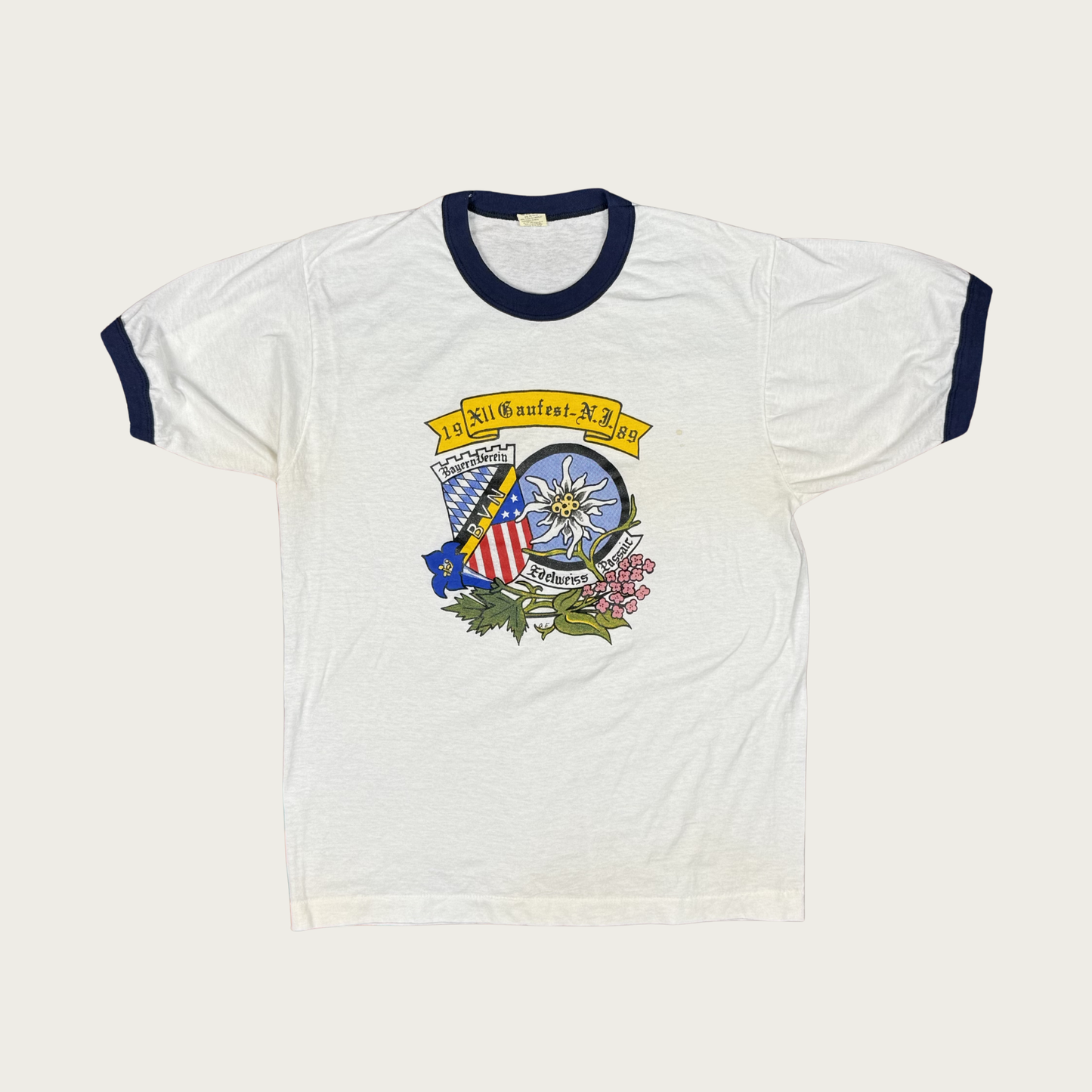 (M/L) 1989 NJ Gaufest Ringer Tee