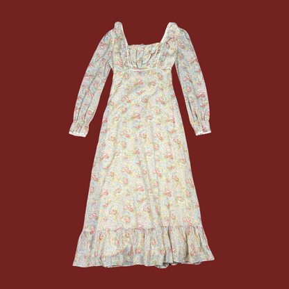(S/M) 60/70s Floral Prairie Maxi Dress