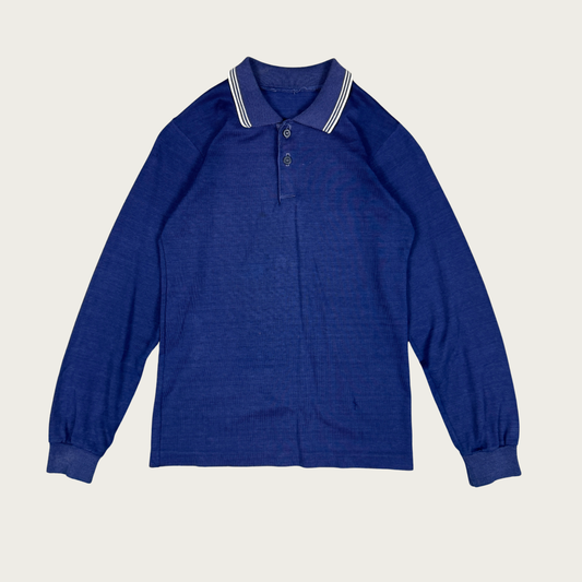 (XS/S) Navy Blue Long Sleeve Polo Top