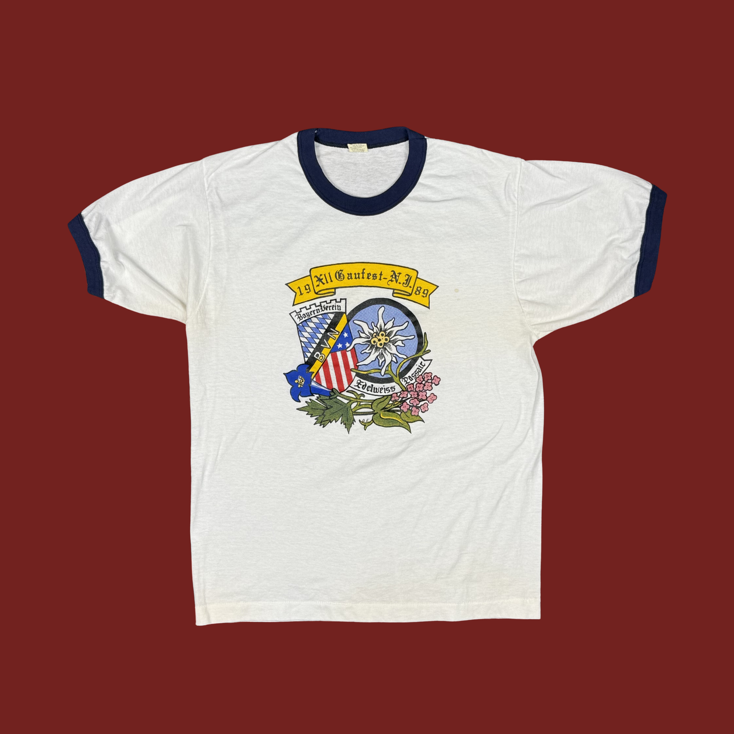 (M/L) 1989 NJ Gaufest Ringer Tee
