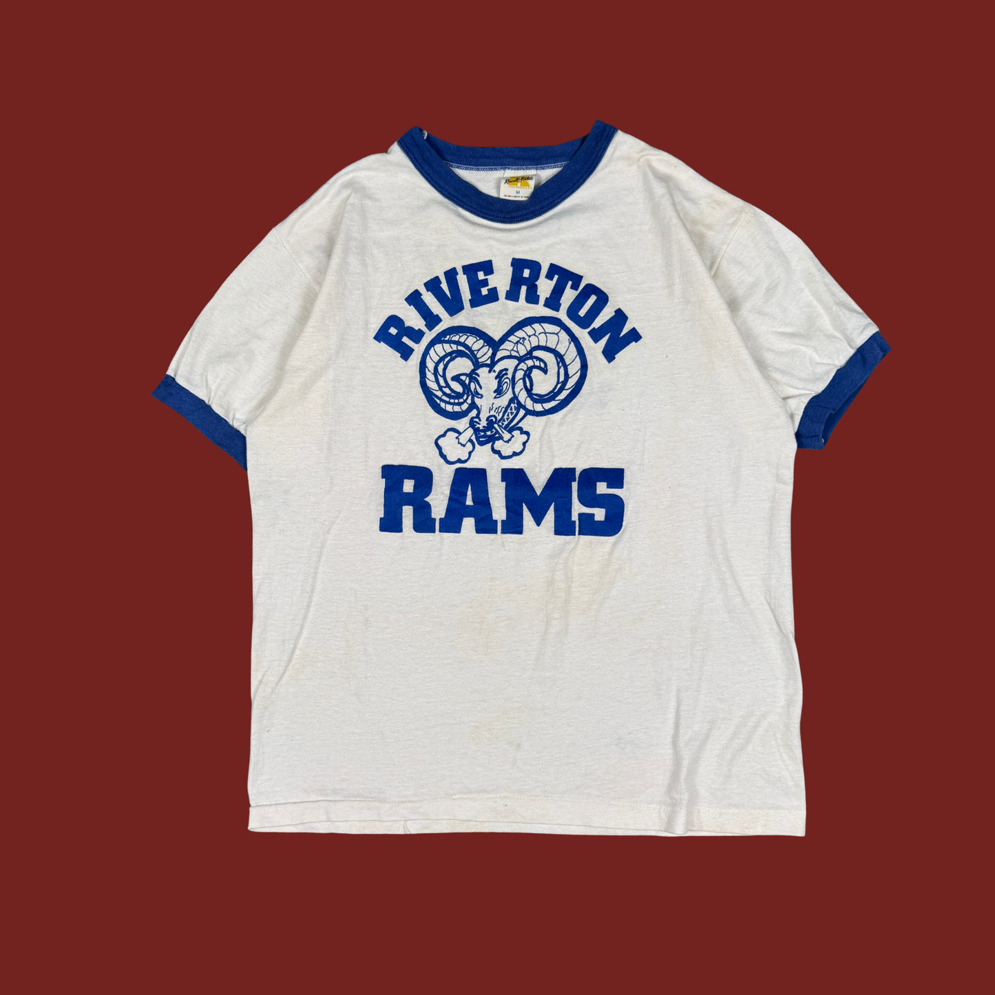 (M) 70s/80s Riverton Rams Ringer Tee