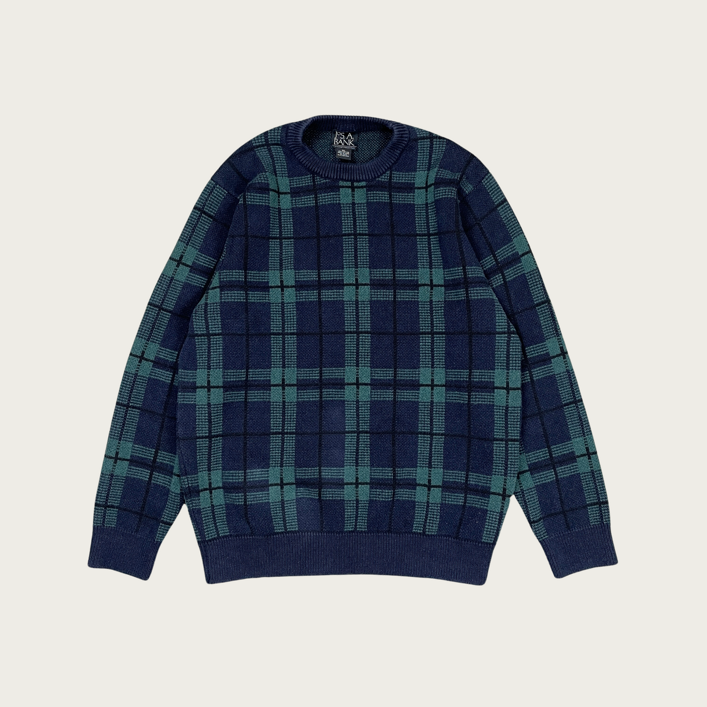 (XL) Green and Blue Plaid Sweater