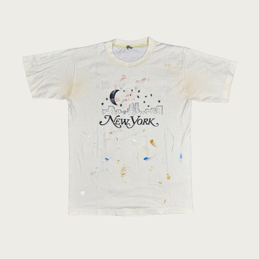 (S/M) 70s/80s Painted New York Skyline Tee