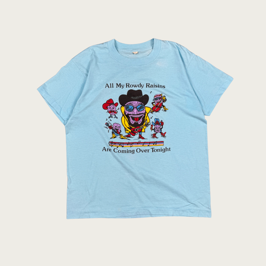 (XL) 70s/80s "All My Rowdy Raisins Are Coming Over Tonight" Tee