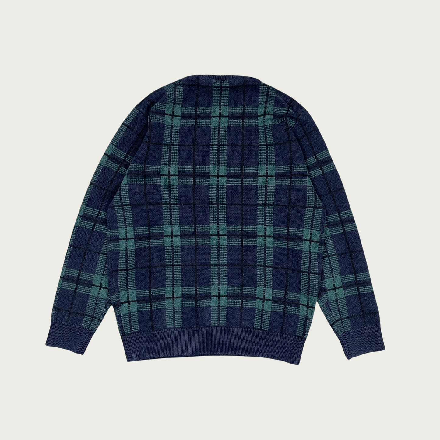 (XL) Green and Blue Plaid Sweater