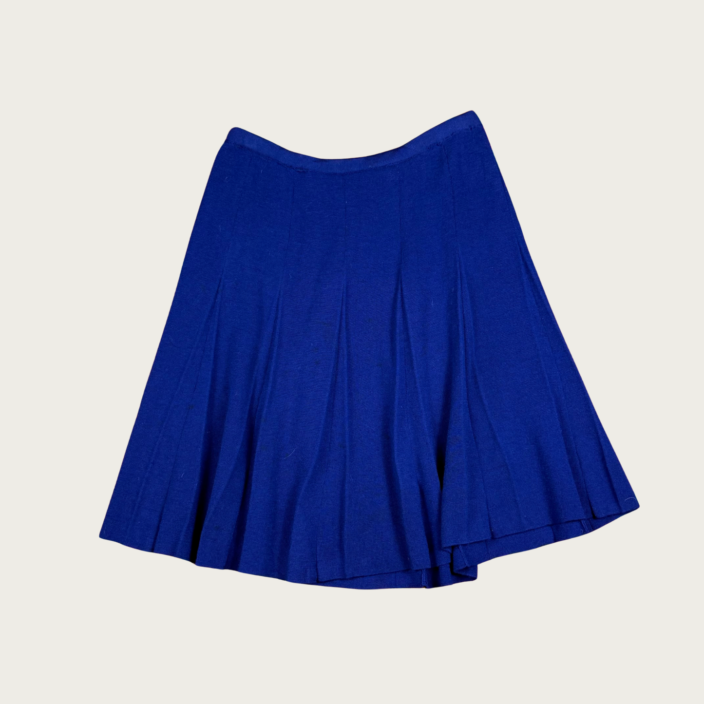 (M/L) 60s/70s Blue Wool Italian Knit Midi Skirt