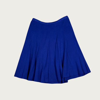 (M/L) 60s/70s Blue Wool Italian Knit Midi Skirt