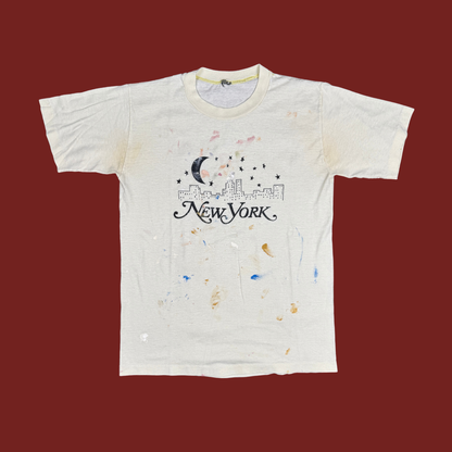 (S/M) 70s/80s Painted New York Skyline Tee