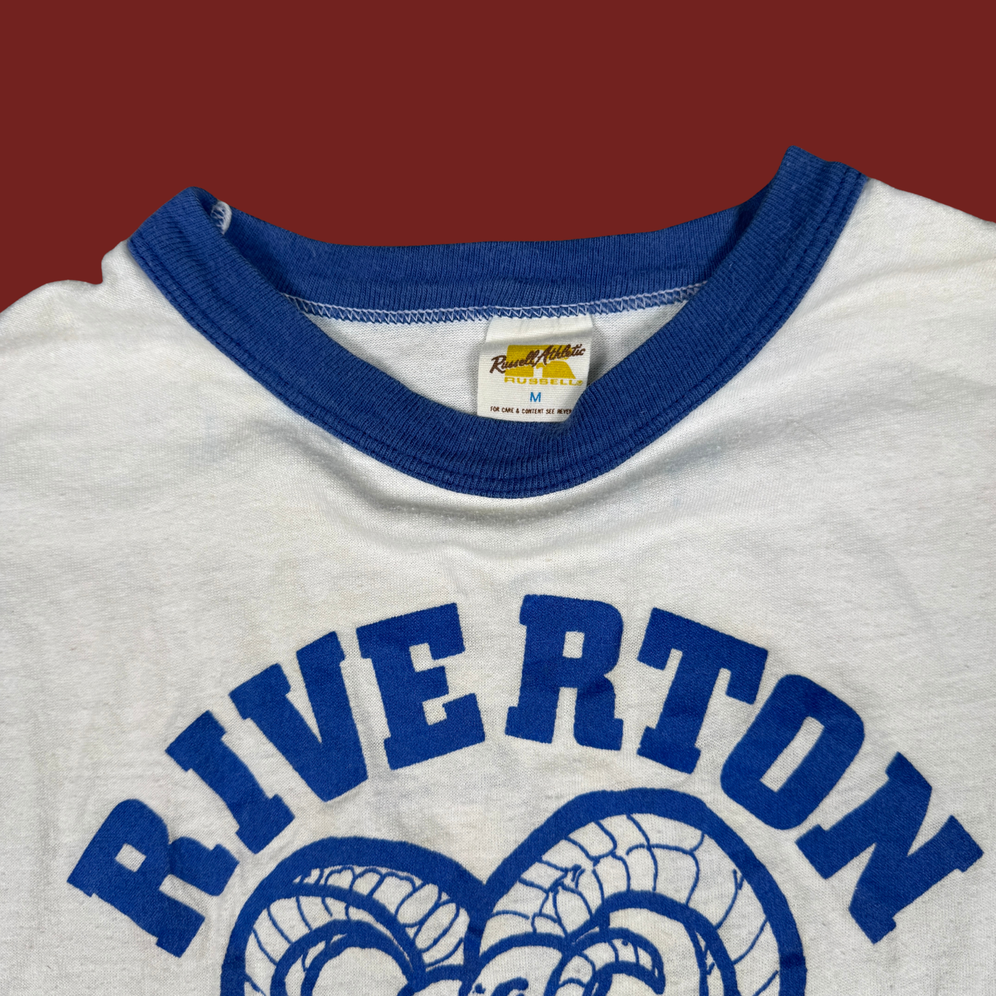 (M) 70s/80s Riverton Rams Ringer Tee